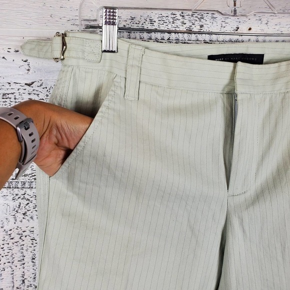 Marc by Marc Jacobs Faded Celadon Pin Striped Business Casual Pants Size 8 - Picture 3 of 12